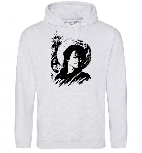 Женская толстовка (худи) В.Цой Серый меланж фото