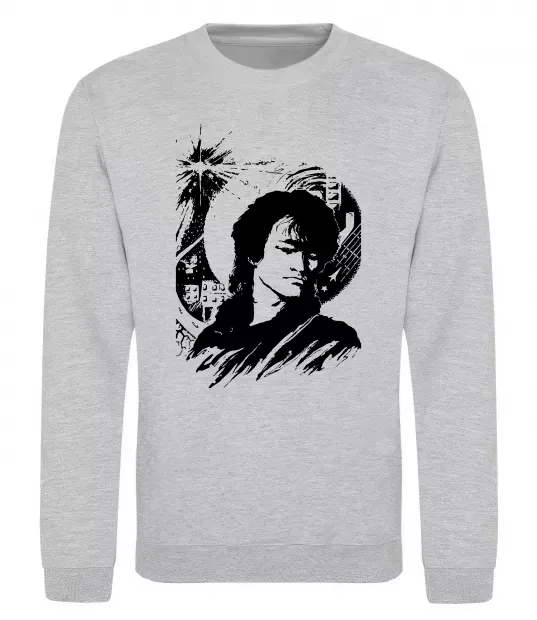 Свитшот В.Цой Серый меланж фото