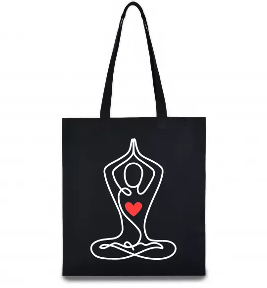 Эко-сумка Падмасана з серцем Черный фото
