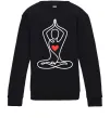 Детский Свитшот Падмасана з серцем Черный фото