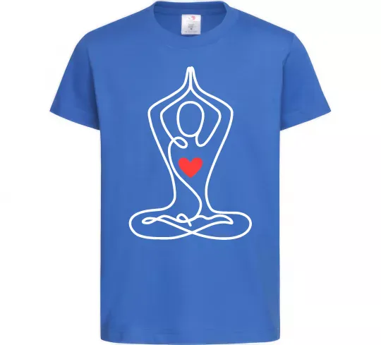 Детская футболка Падмасана з серцем Ярко-синий фото