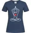 Жіноча футболка Падмасана з серцем Темно-синій фото