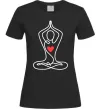 Жіноча футболка Падмасана з серцем Чорний фото