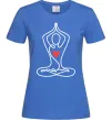 Жіноча футболка Падмасана з серцем Яскраво-синій фото