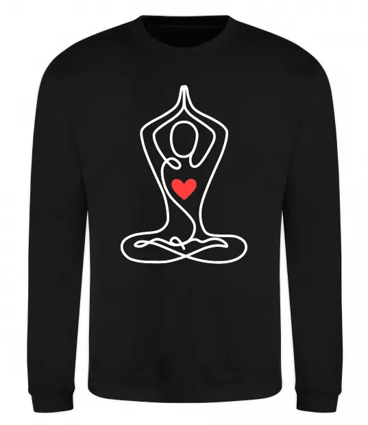 Світшот Падмасана з серцем Чорний фото