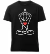 Мужская премиум футболка Падмасана з серцем Черный фото