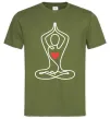 Мужская футболка Падмасана з серцем Оливковый фото
