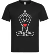 Мужская футболка Падмасана з серцем Черный фото