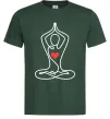 Мужская футболка Падмасана з серцем Темно-зеленый фото
