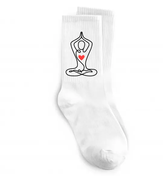 Шкарпетки Падмасана з серцем Білий фото