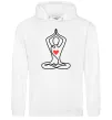 Чоловіча толстовка (худі) Падмасана з серцем Білий фото