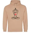 Чоловіча толстовка (худі) Падмасана з серцем Пісочний фото