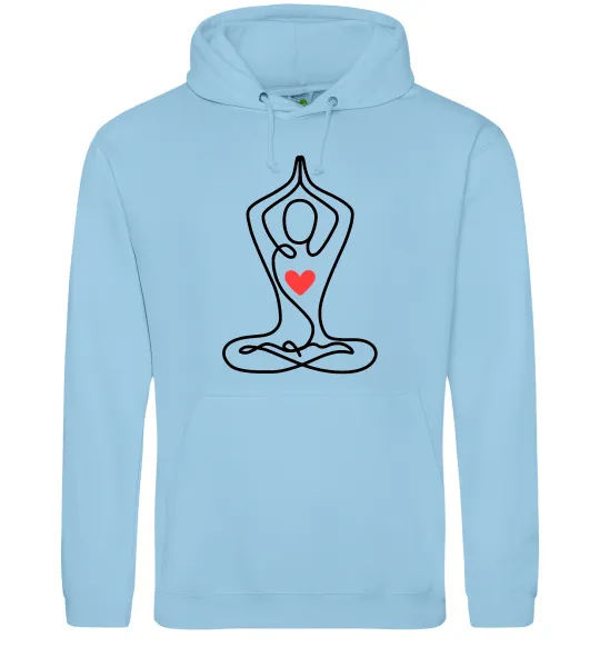 Чоловіча толстовка (худі) Падмасана з серцем Блакитний фото