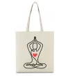 Эко-сумка Падмасана з серцем Бежевый фото
