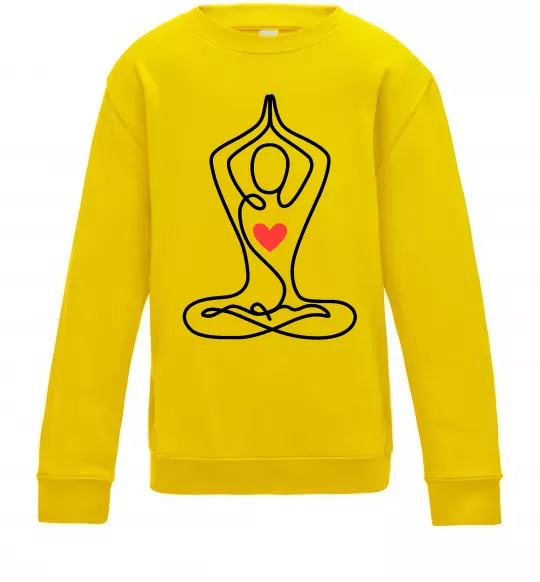 Детский Свитшот Падмасана з серцем Солнечно желтый фото