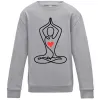 Детский Свитшот Падмасана з серцем Серый меланж фото