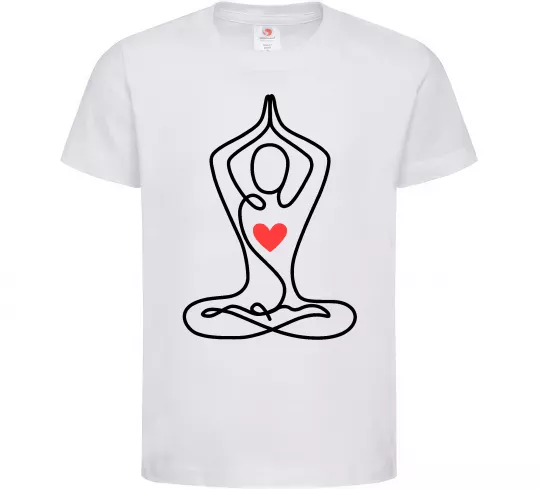 Детская футболка Падмасана з серцем Белый фото