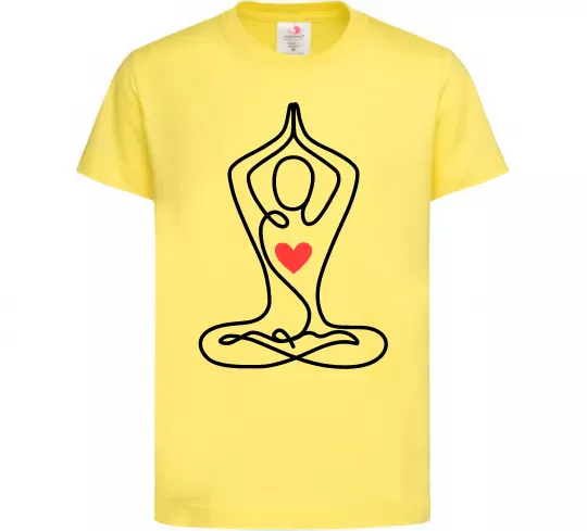 Детская футболка Падмасана з серцем Лимонный фото