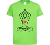 Детская футболка Падмасана з серцем Лаймовый фото