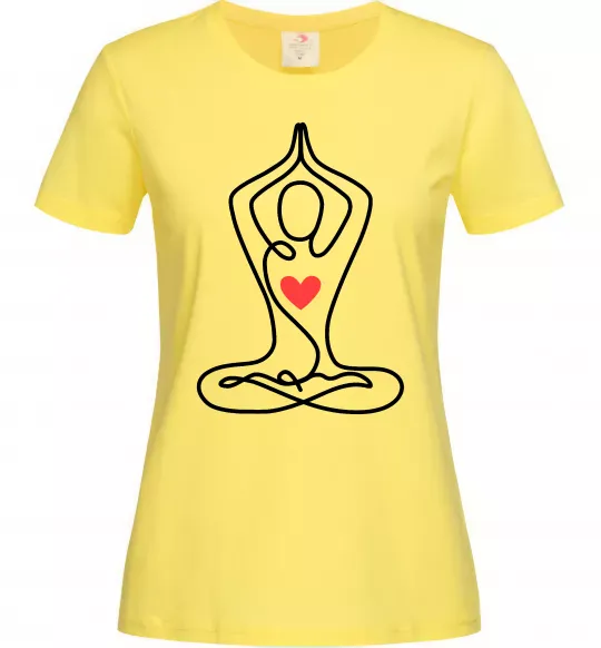 Жіноча футболка Падмасана з серцем Лимонний фото