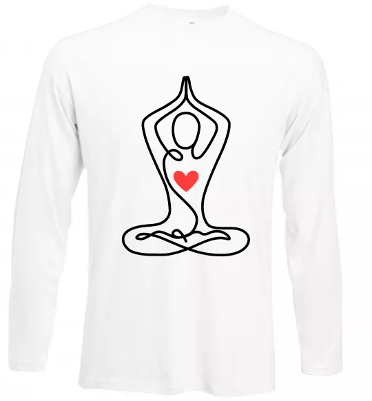 Лонгслив Падмасана з серцем Белый фото