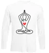 Лонгслив Падмасана з серцем Белый фото