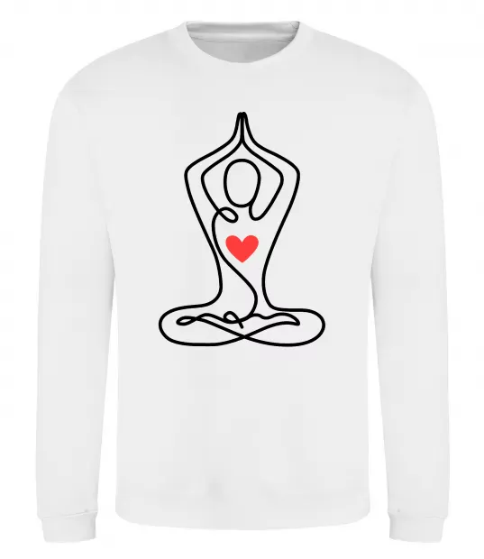 Світшот Падмасана з серцем Білий фото