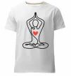 Мужская премиум футболка Падмасана з серцем Белый фото