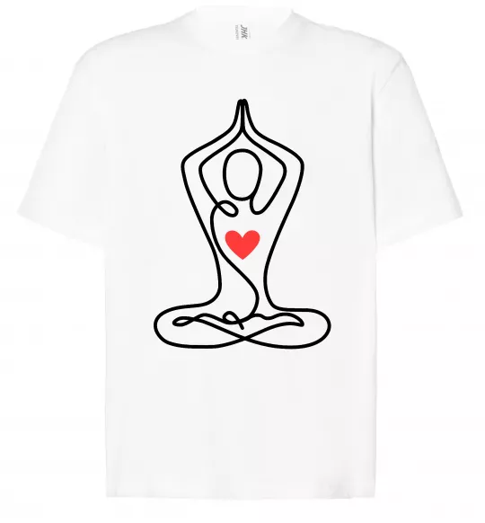 Футболка Оверсайз Падмасана з серцем Белый фото