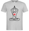 Мужская футболка Падмасана з серцем Серый фото
