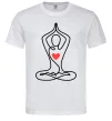 Мужская футболка Падмасана з серцем Белый фото