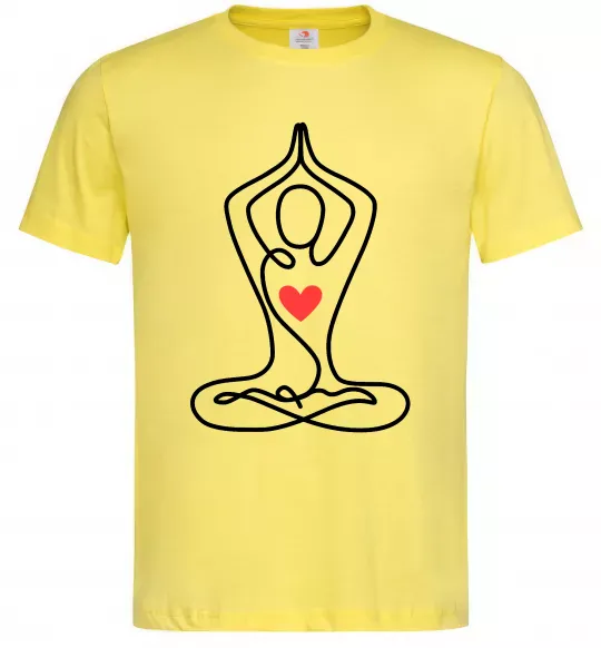 Мужская футболка Падмасана з серцем Лимонный фото