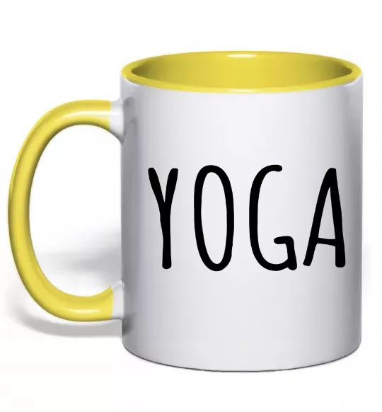 Чашка с цветной ручкой Yoga Солнечно желтый фото