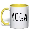 Чашка с цветной ручкой Yoga Солнечно желтый фото