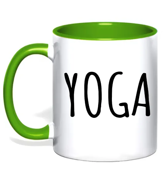 Чашка с цветной ручкой Yoga Лаймовый фото