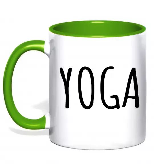 Чашка с цветной ручкой Yoga Зеленый фото