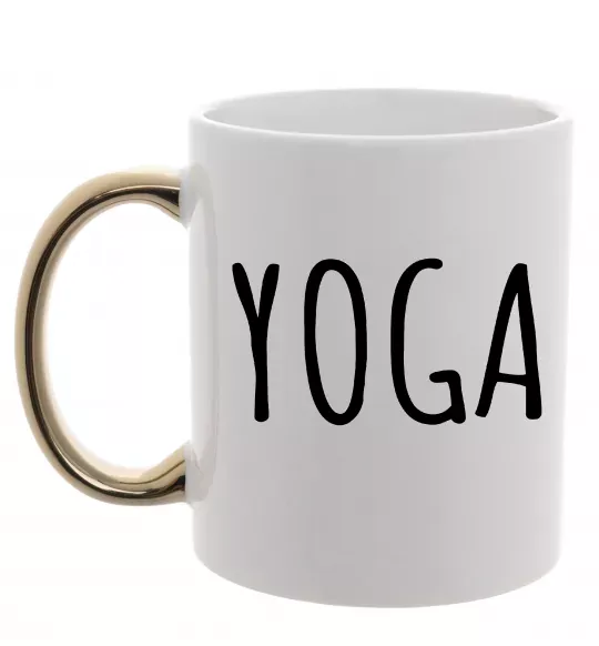 Чашка с цветной ручкой Yoga Золото фото