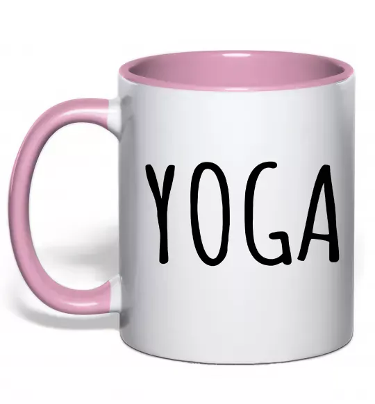 Чашка с цветной ручкой Yoga Нежно розовый фото