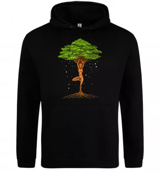 Чоловіча толстовка (худі) Дріада йога Чорний фото