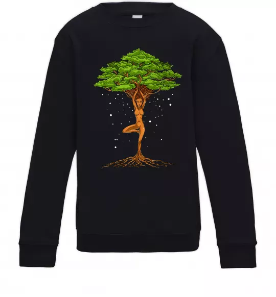 Детский Свитшот Дріада йога Черный фото