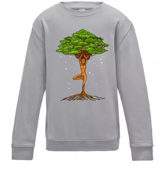 Детский Свитшот Дріада йога Серый меланж фото