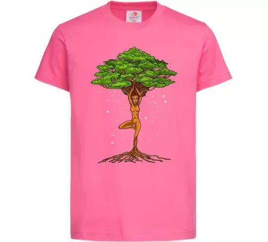 Детская футболка Дріада йога Ярко-розовый фото