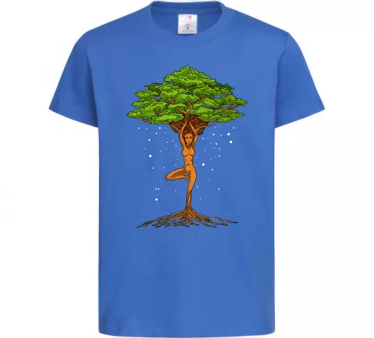 Детская футболка Дріада йога Ярко-синий фото