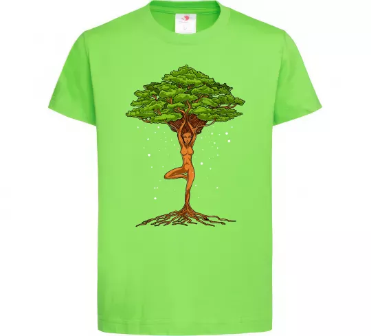 Детская футболка Дріада йога Лаймовый фото