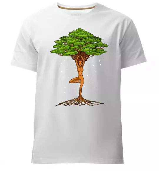 Чоловіча преміум футболка Дріада йога Білий фото
