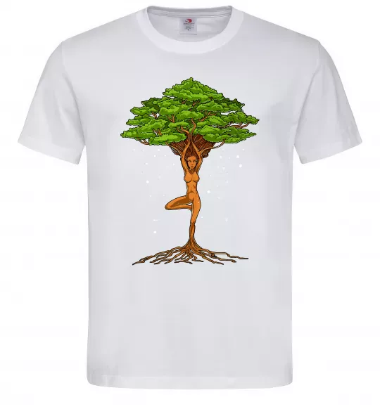 Чоловіча футболка Дріада йога Білий фото