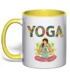 Чашка с цветной ручкой Yoga art Солнечно желтый фото