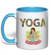 Чашка с цветной ручкой Yoga art Голубой фото