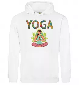 Чоловіча толстовка (худі) Yoga art Білий фото