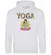 Мужская толстовка (худи) Yoga art Серый меланж фото